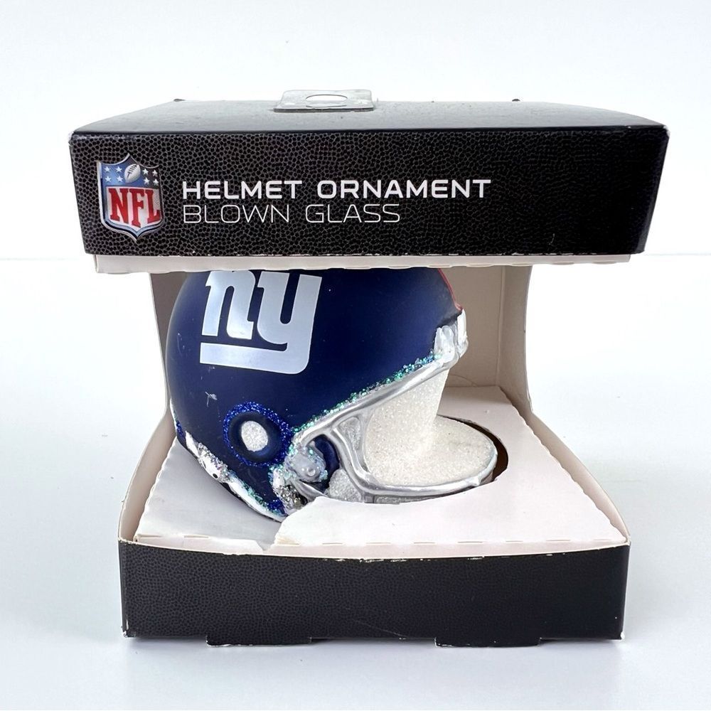 New York Giants NFL Football Helmet Glass Ornament